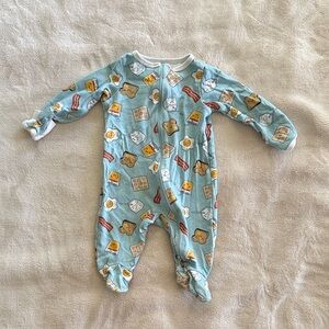 Wonder Nation Blue Breakfast Print Kids Footie